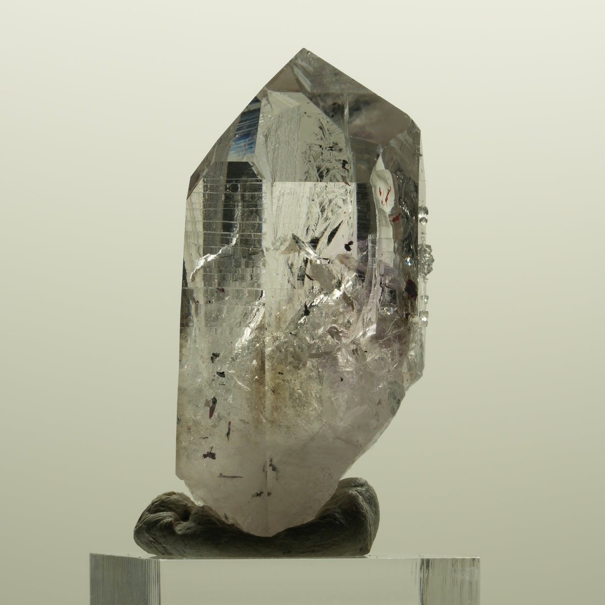 Harlekin Lemurian Phantom Amethyst mit Analcim Streep Mine, Namibia 47*25*22mm #15133