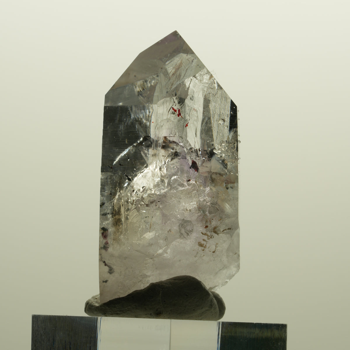 Harlekin Lemurian Phantom Amethyst mit Analcim Streep Mine, Namibia 47*25*22mm #15133