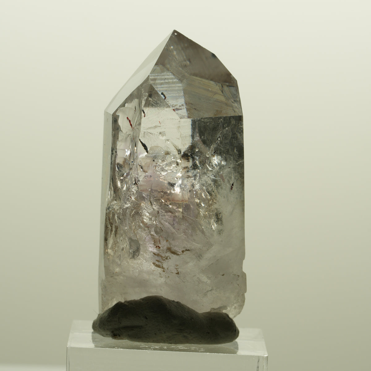 Harlekin Lemurian Phantom Amethyst mit Analcim Streep Mine, Namibia 47*25*22mm #15133
