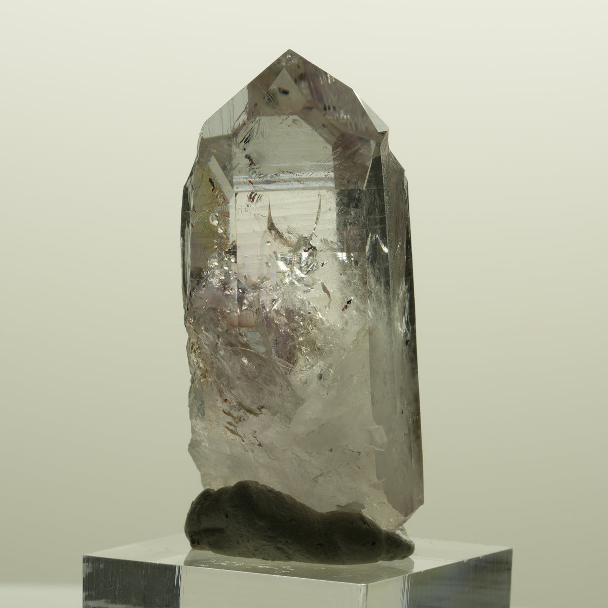 Harlekin Lemurian Phantom Amethyst mit Analcim Streep Mine, Namibia 47*25*22mm #15133