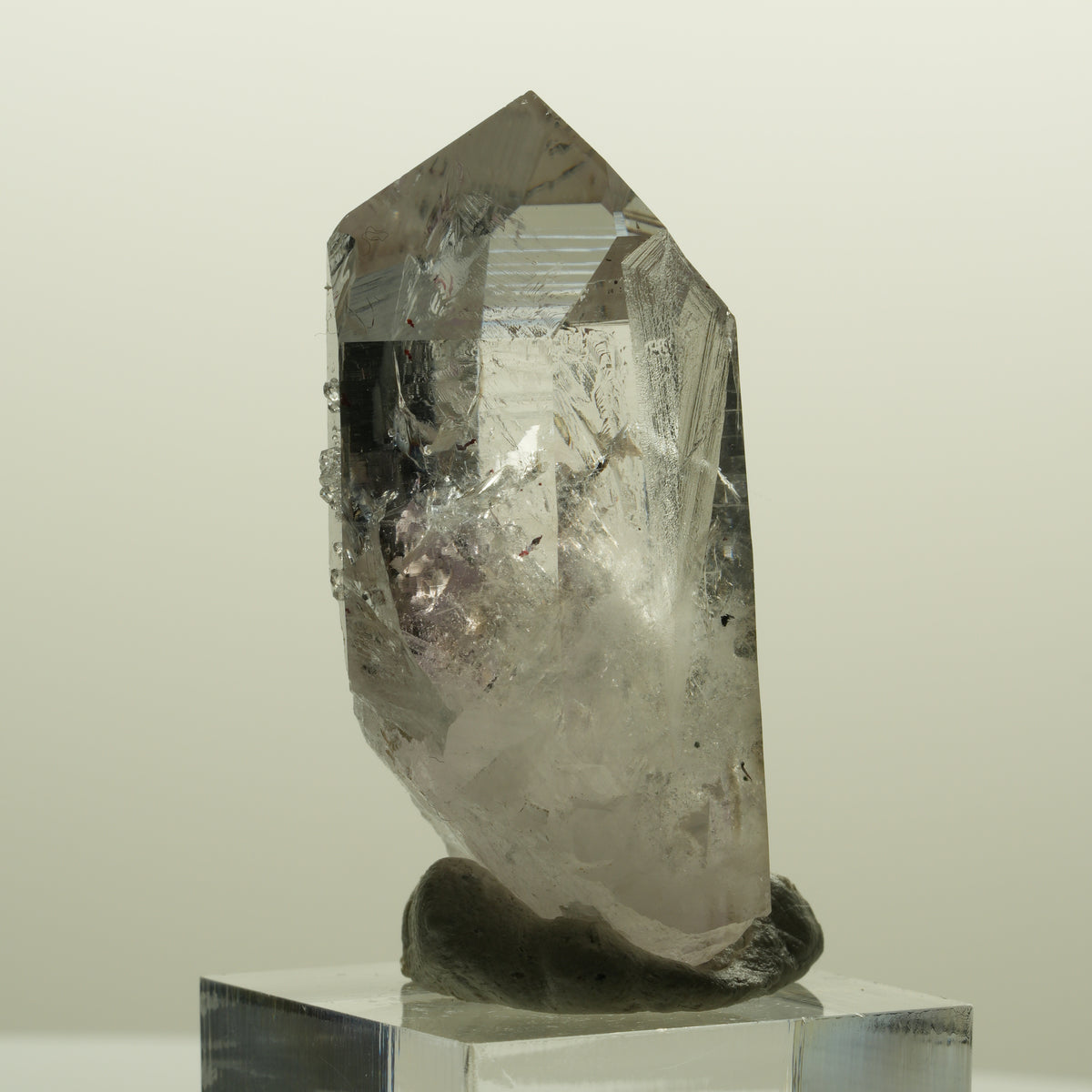 Harlekin Lemurian Phantom Amethyst mit Analcim Streep Mine, Namibia 47*25*22mm #15133