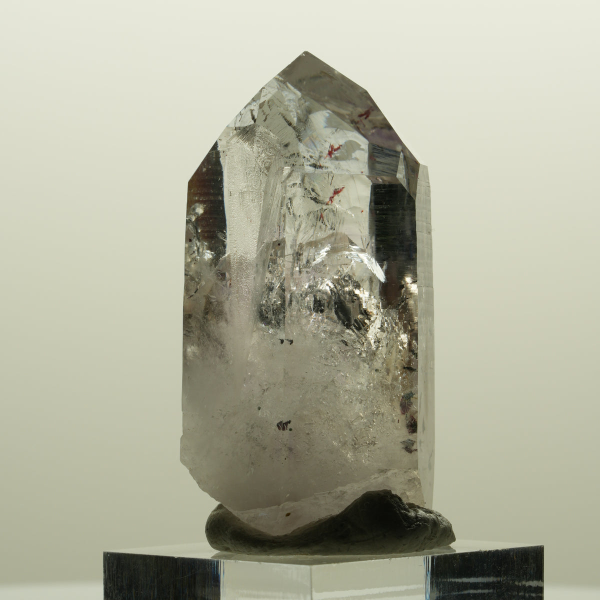 Harlekin Lemurian Phantom Amethyst mit Analcim Streep Mine, Namibia 47*25*22mm #15133