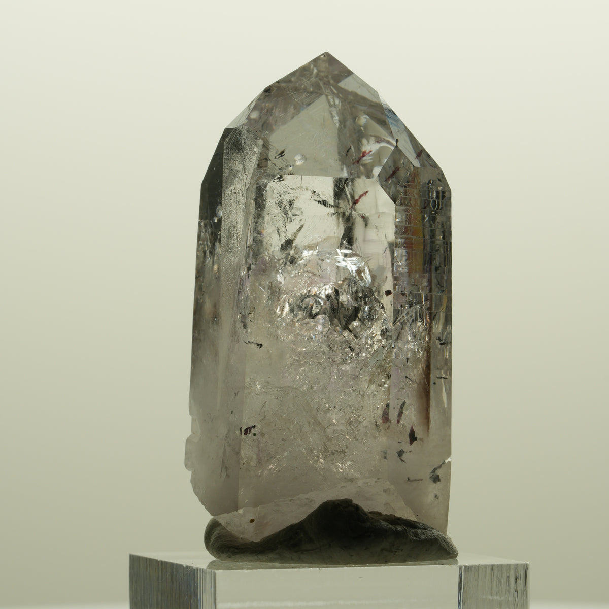 Harlekin Lemurian Phantom Amethyst mit Analcim Streep Mine, Namibia 47*25*22mm #15133