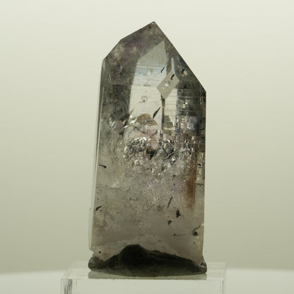 Harlekin Lemurian Phantom Amethyst mit Analcim Streep Mine, Namibia 47*25*22mm #15133