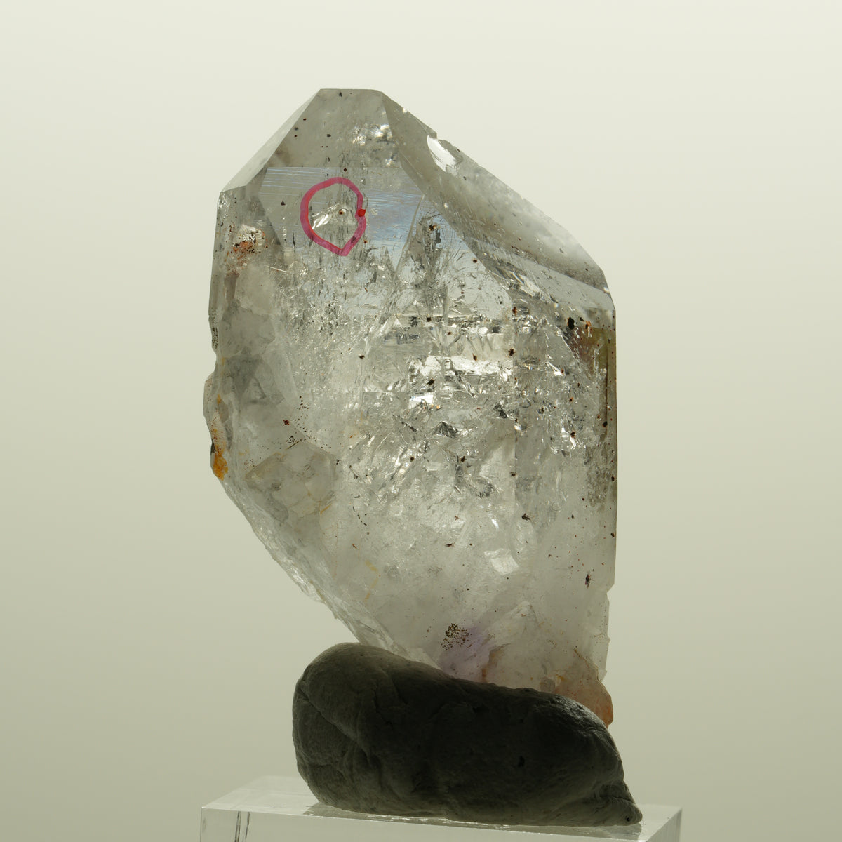 Enhydro Skelett Phantom Amethyst mit Hämatit, 1x Blase Streep Mine, Namibia 51*30*17mm #15134