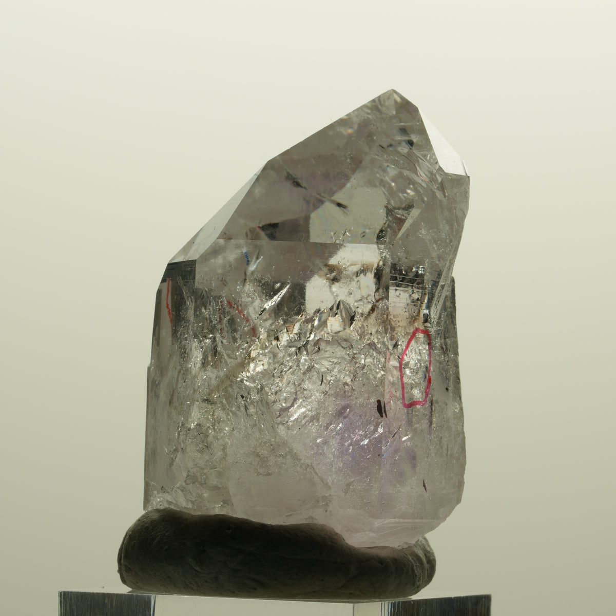 Enhydro Harlekin Lemurian Skelett Phantom Amethyst 2x Blase Streep Mine Namibia 48*32*25mm #15135