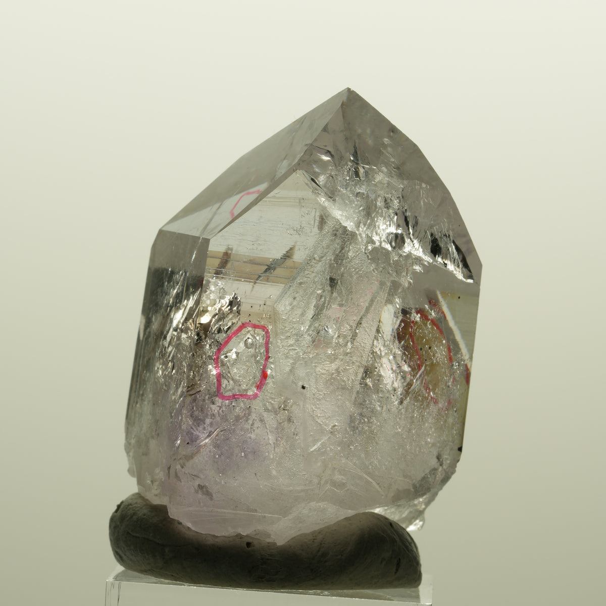 Enhydro Harlekin Lemurian Skelett Phantom Amethyst 2x Blase Streep Mine Namibia 48*32*25mm #15135