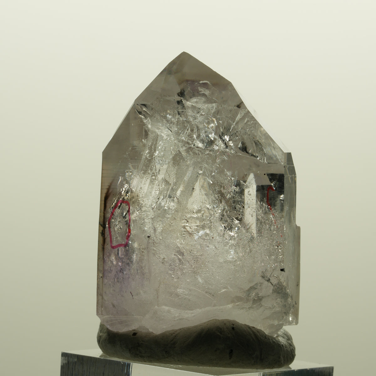 Enhydro Harlekin Lemurian Skelett Phantom Amethyst 2x Blase Streep Mine Namibia 48*32*25mm #15135