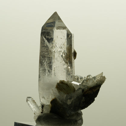 Enhydro Lemurian Phantom Rauchquarz mit Prehnit, 1x Blase Streep Mine, Namibia 47*35*24mm #15138
