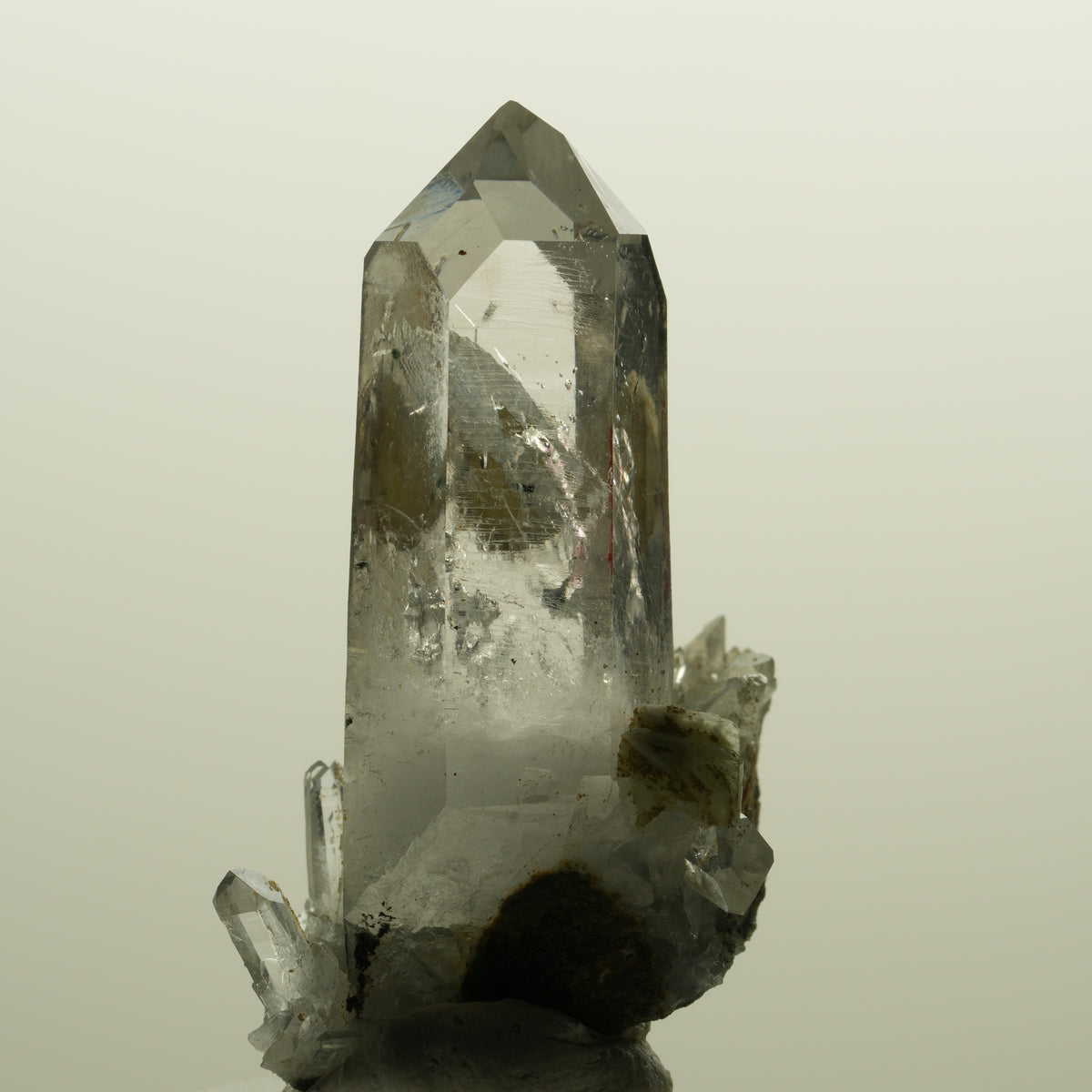 Enhydro Lemurian Phantom Rauchquarz mit Prehnit, 1x Blase Streep Mine, Namibia 47*35*24mm #15138