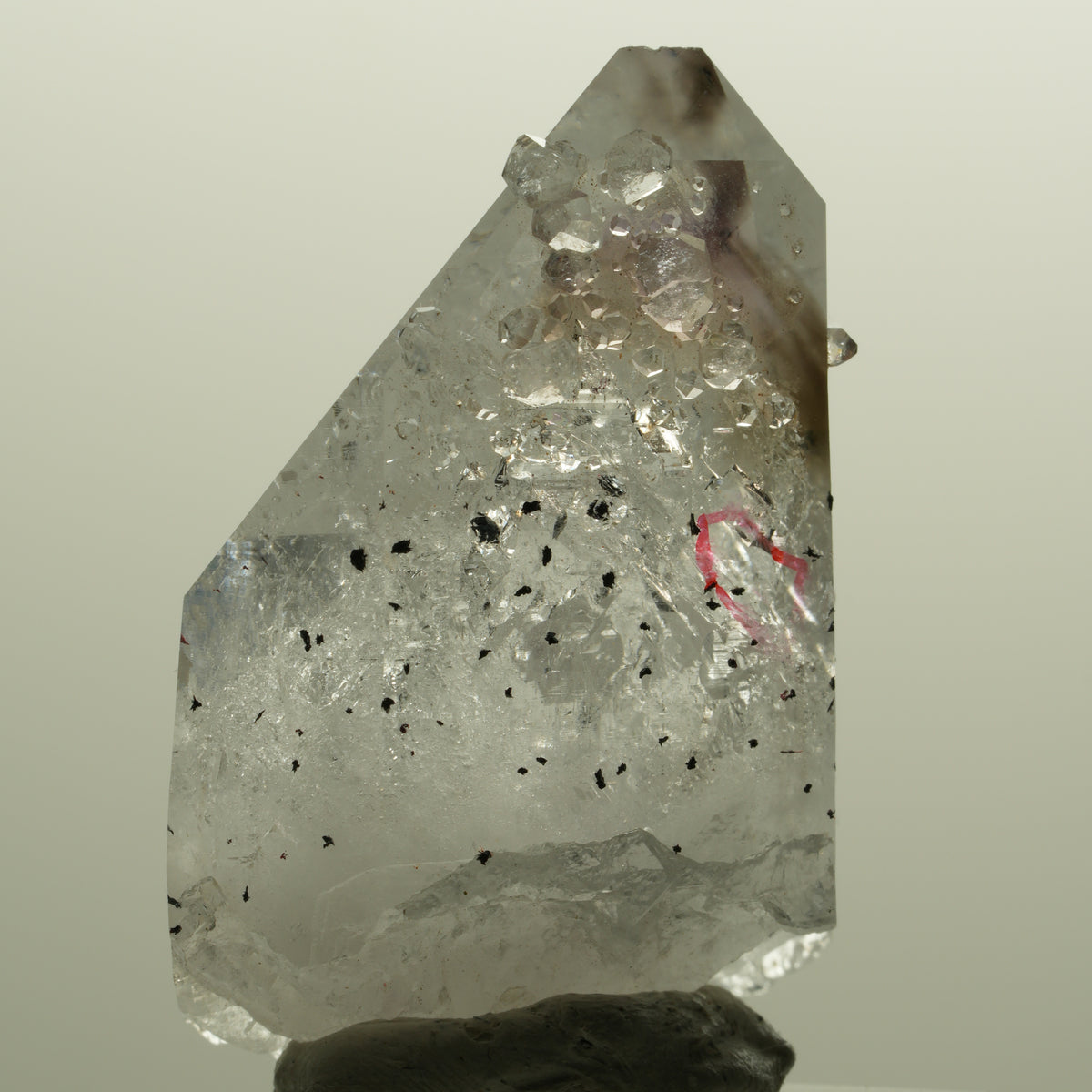 Enhydro Lemurian Phantom Amethyst, Analcim Hämatit 1x Blase Streep Mine Namibia 48*33*22mm #15140