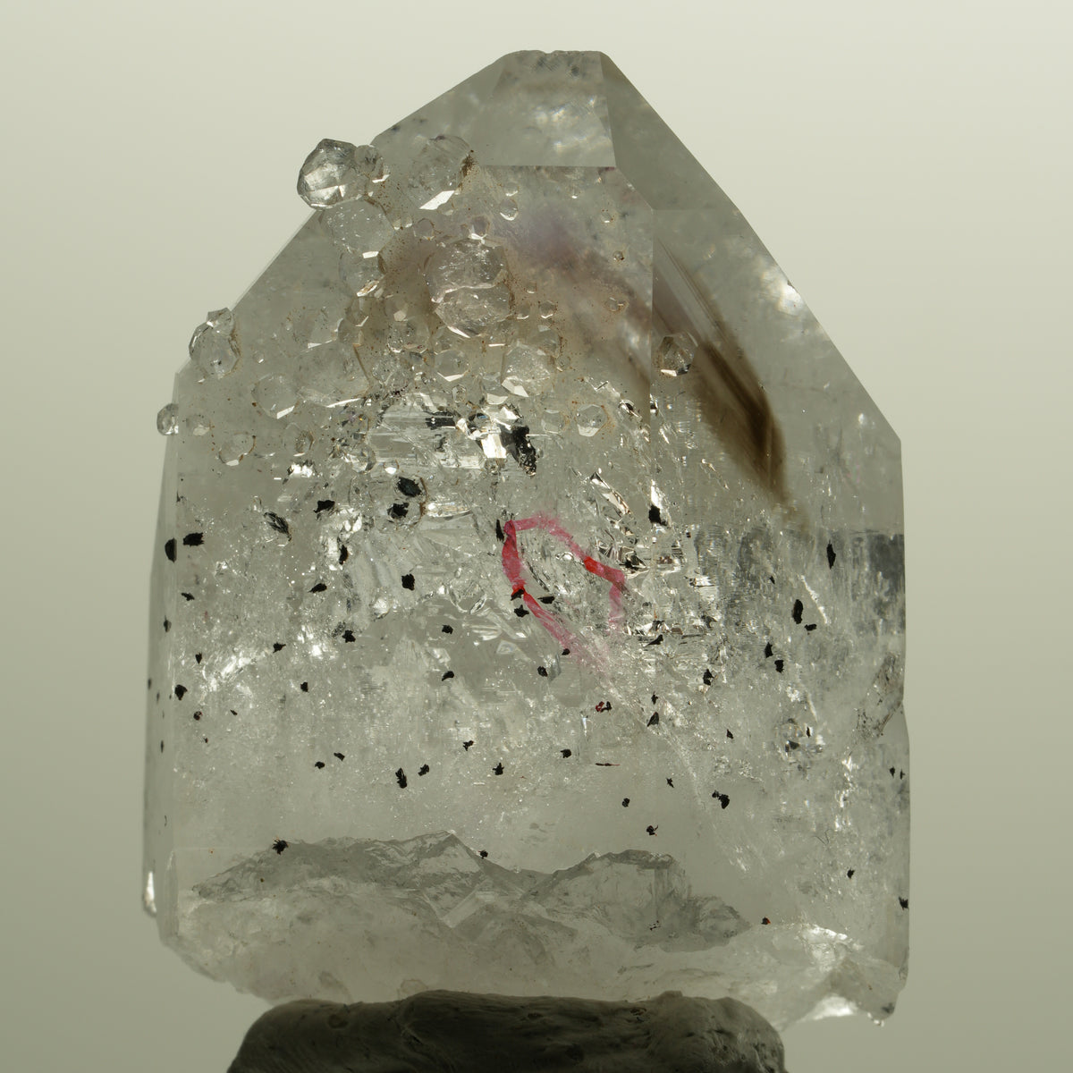 Enhydro Lemurian Phantom Amethyst, Analcim Hämatit 1x Blase Streep Mine Namibia 48*33*22mm #15140