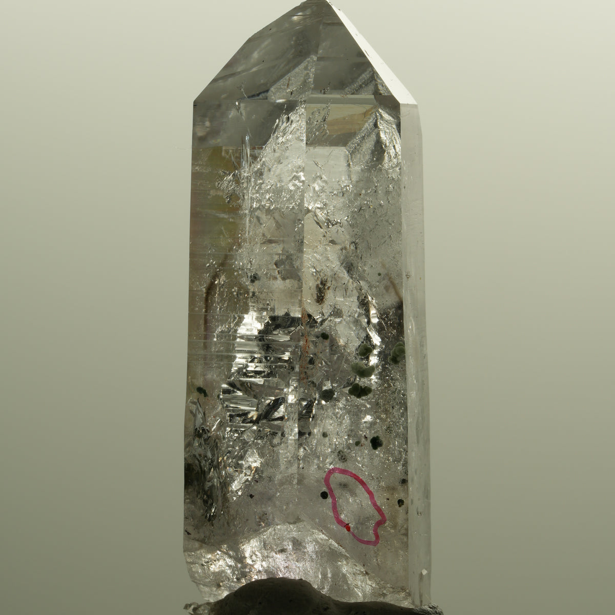 Enhydro Lemurian Skelett Phantom Amethyst, Hämatit 1x Blase Streep Mine Namibia 58*23*20mm #15143