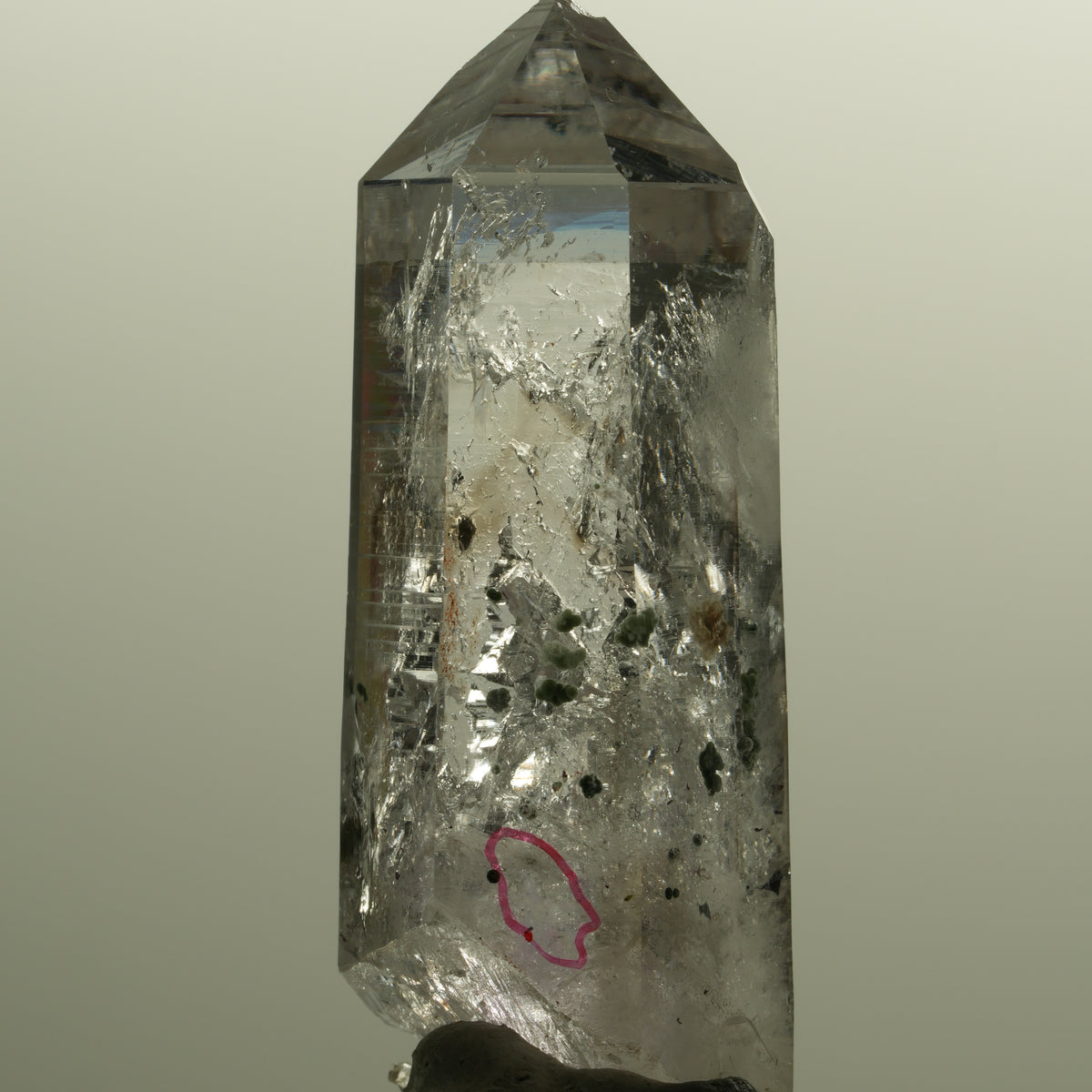 Enhydro Lemurian Skelett Phantom Amethyst, Hämatit 1x Blase Streep Mine Namibia 58*23*20mm #15143