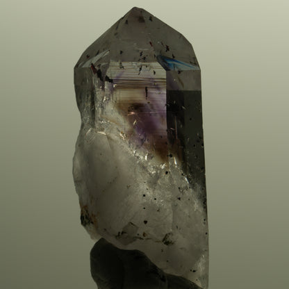 Harlekin Lemurian Phantom Amethyst mit Epidot Streep Mine, Namibia 54*26*20mm #15144
