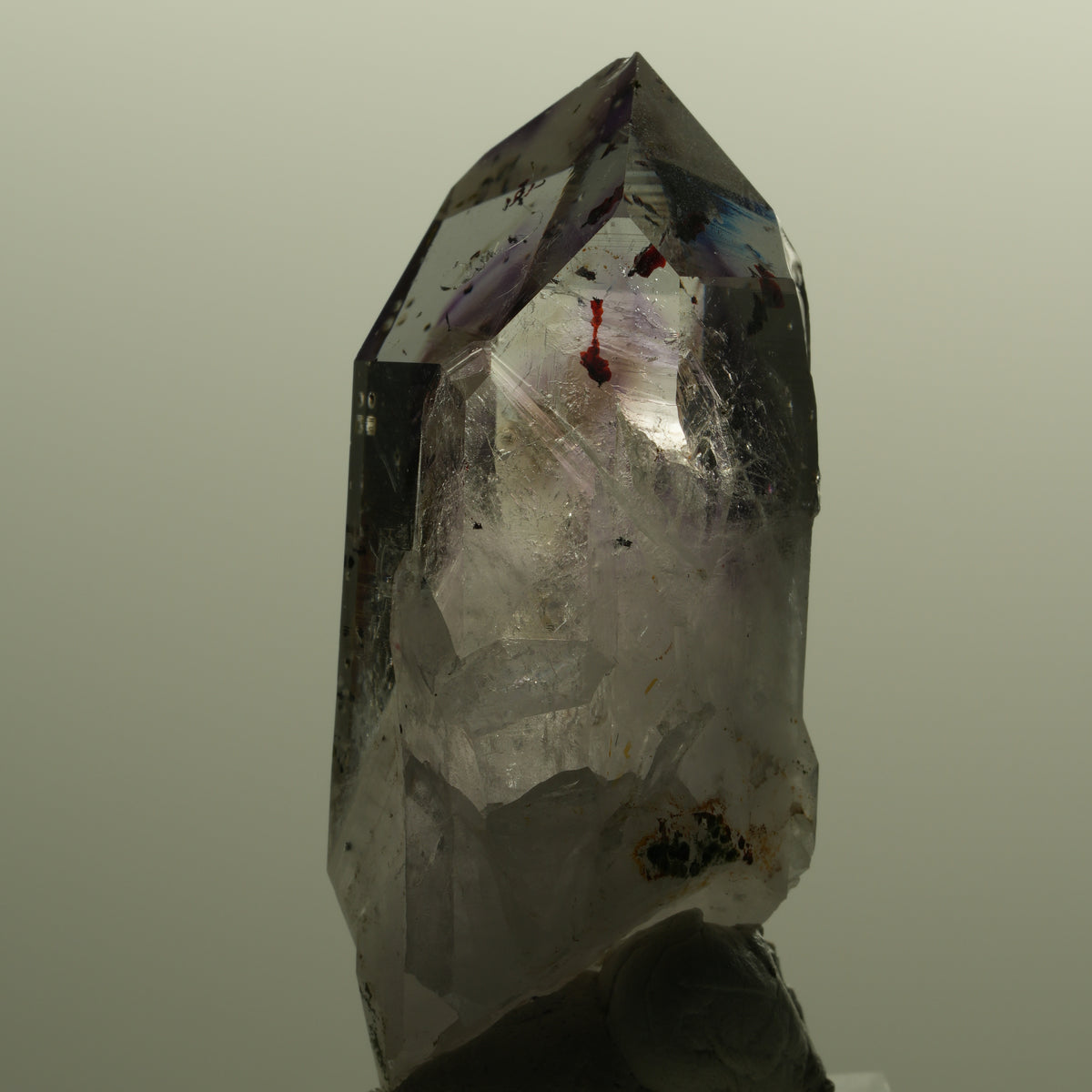 Harlekin Lemurian Phantom Amethyst mit Epidot Streep Mine, Namibia 54*26*20mm #15144