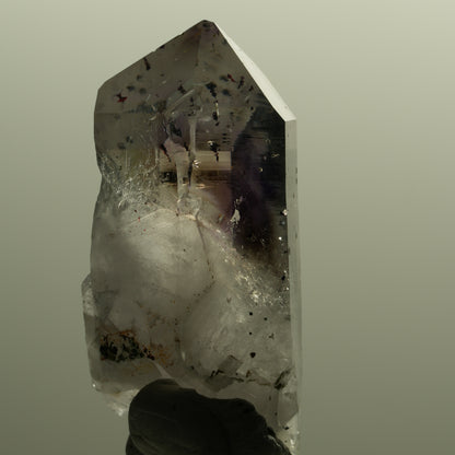 Harlekin Lemurian Phantom Amethyst mit Epidot Streep Mine, Namibia 54*26*20mm #15144