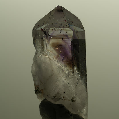 Harlekin Lemurian Phantom Amethyst mit Epidot Streep Mine, Namibia 54*26*20mm #15144