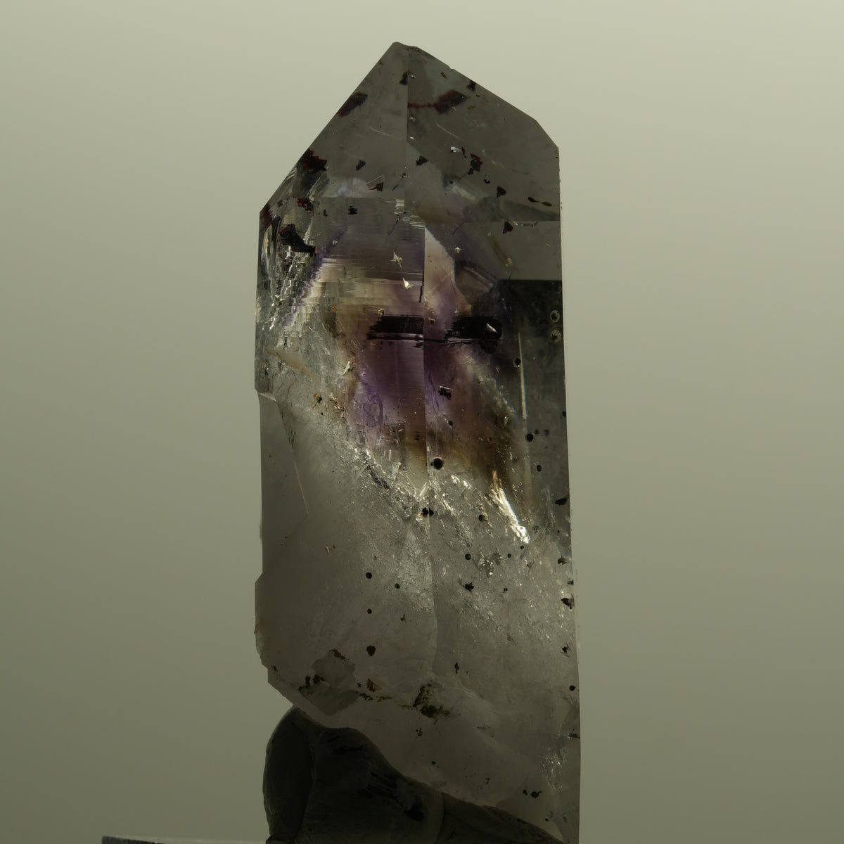 Harlekin Lemurian Phantom Amethyst mit Epidot Streep Mine, Namibia 54*26*20mm #15144