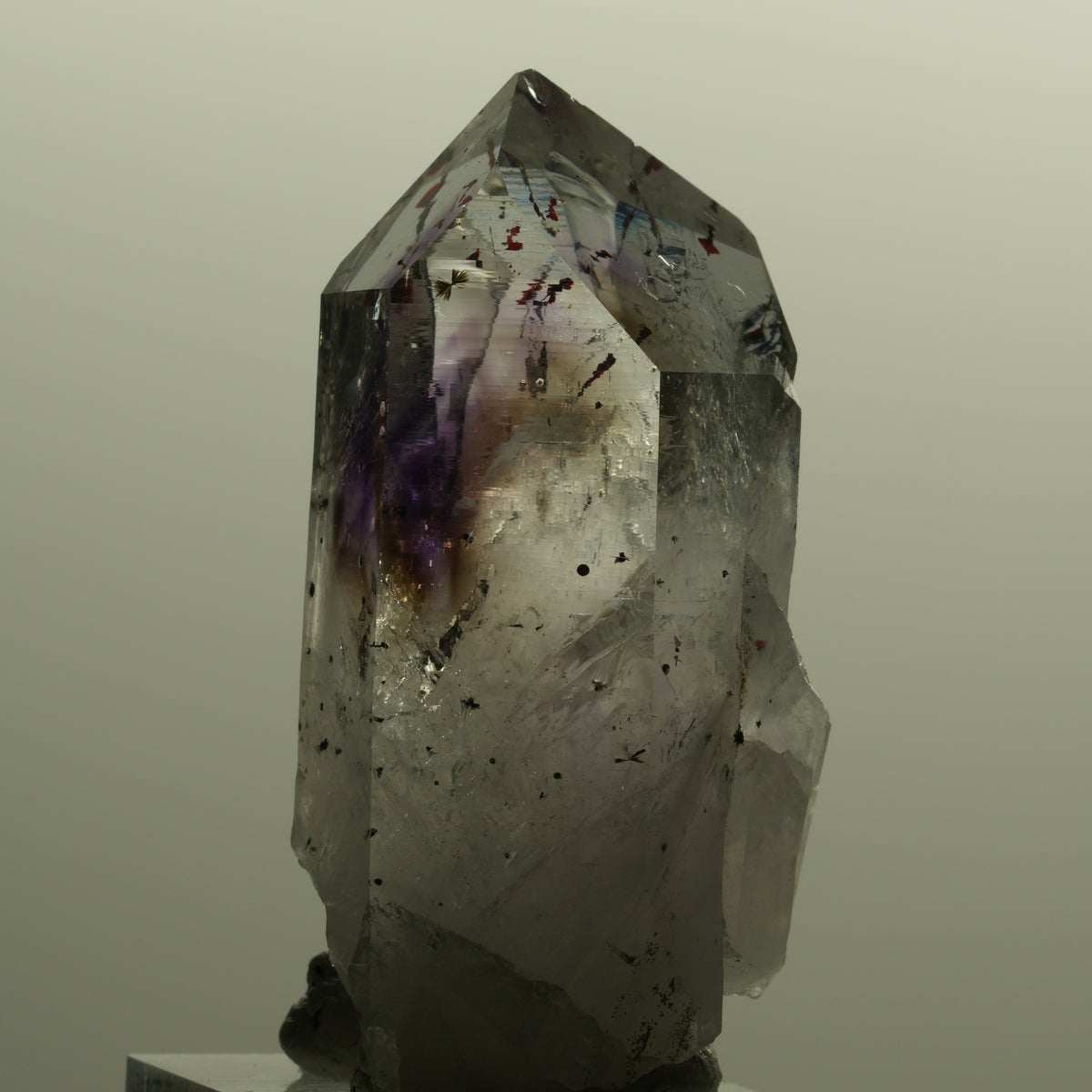 Harlekin Lemurian Phantom Amethyst mit Epidot Streep Mine, Namibia 54*26*20mm #15144