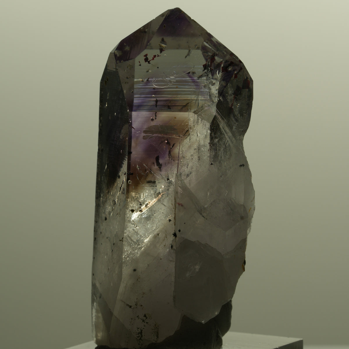 Harlekin Lemurian Phantom Amethyst mit Epidot Streep Mine, Namibia 54*26*20mm #15144