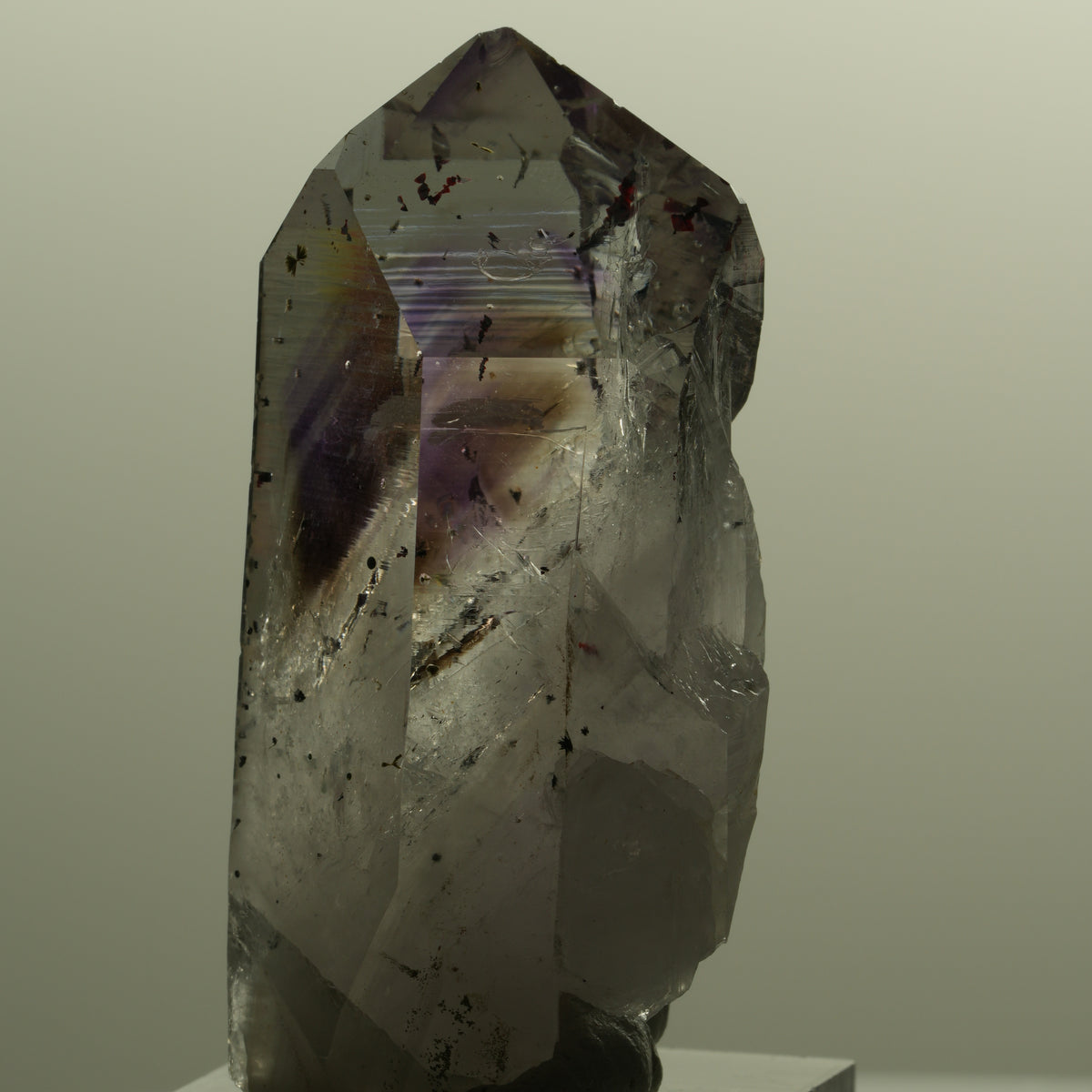 Harlekin Lemurian Phantom Amethyst mit Epidot Streep Mine, Namibia 54*26*20mm #15144