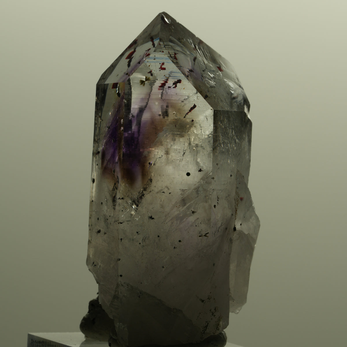Harlekin Lemurian Phantom Amethyst mit Epidot Streep Mine, Namibia 54*26*20mm #15144
