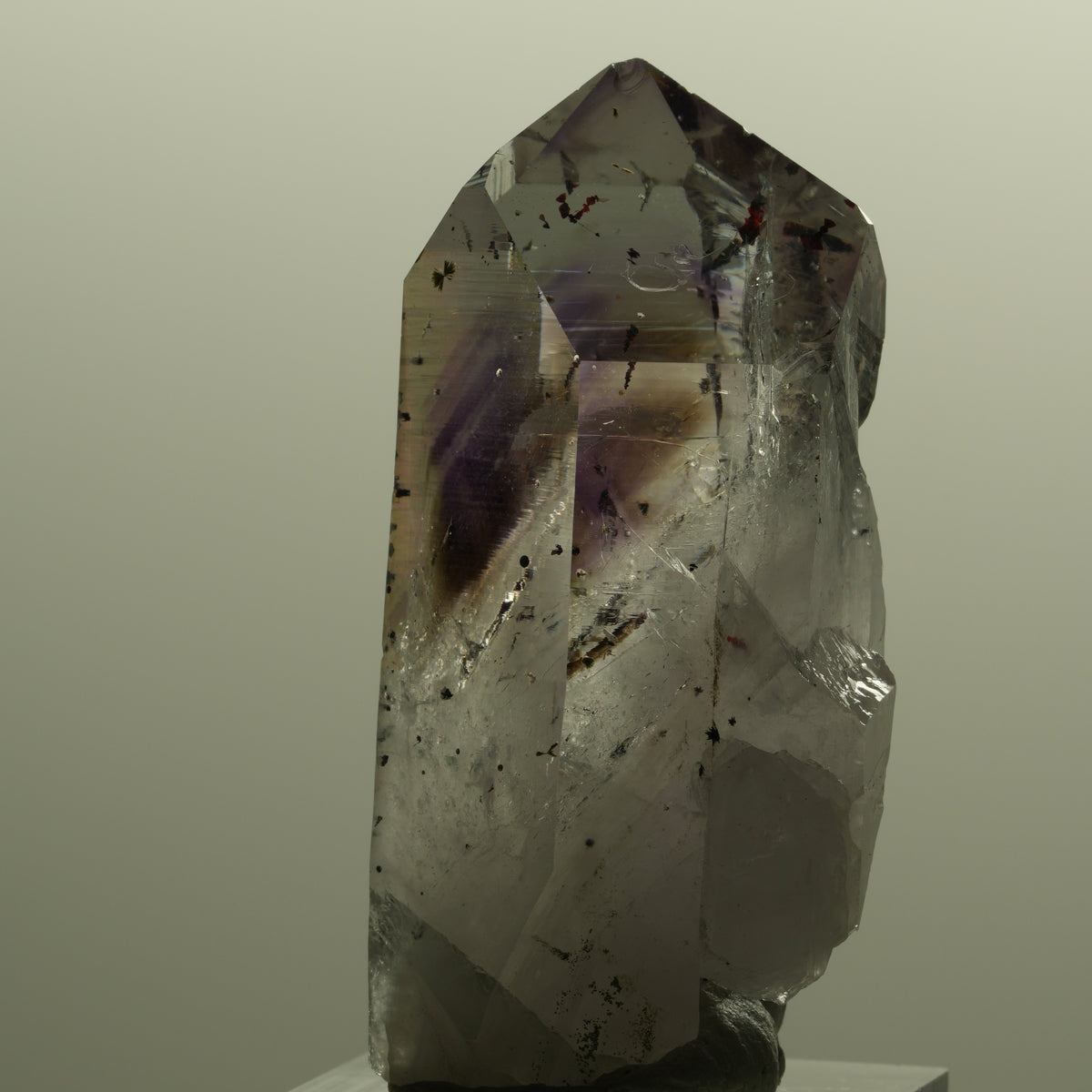 Harlekin Lemurian Phantom Amethyst mit Epidot Streep Mine, Namibia 54*26*20mm #15144