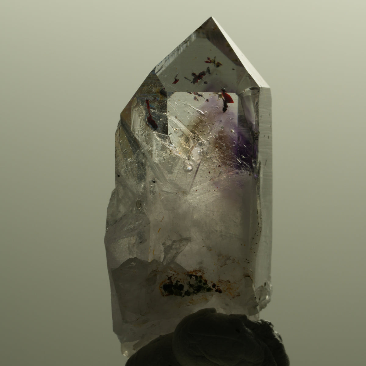 Harlekin Lemurian Phantom Amethyst mit Epidot Streep Mine, Namibia 54*26*20mm #15144