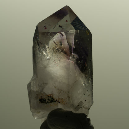 Harlekin Lemurian Phantom Amethyst mit Epidot Streep Mine, Namibia 54*26*20mm #15144
