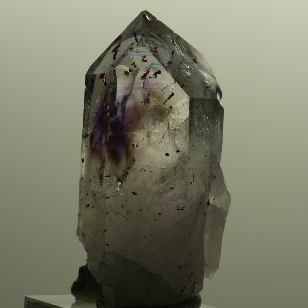 Harlekin Lemurian Phantom Amethyst mit Epidot Streep Mine, Namibia 54*26*20mm #15144