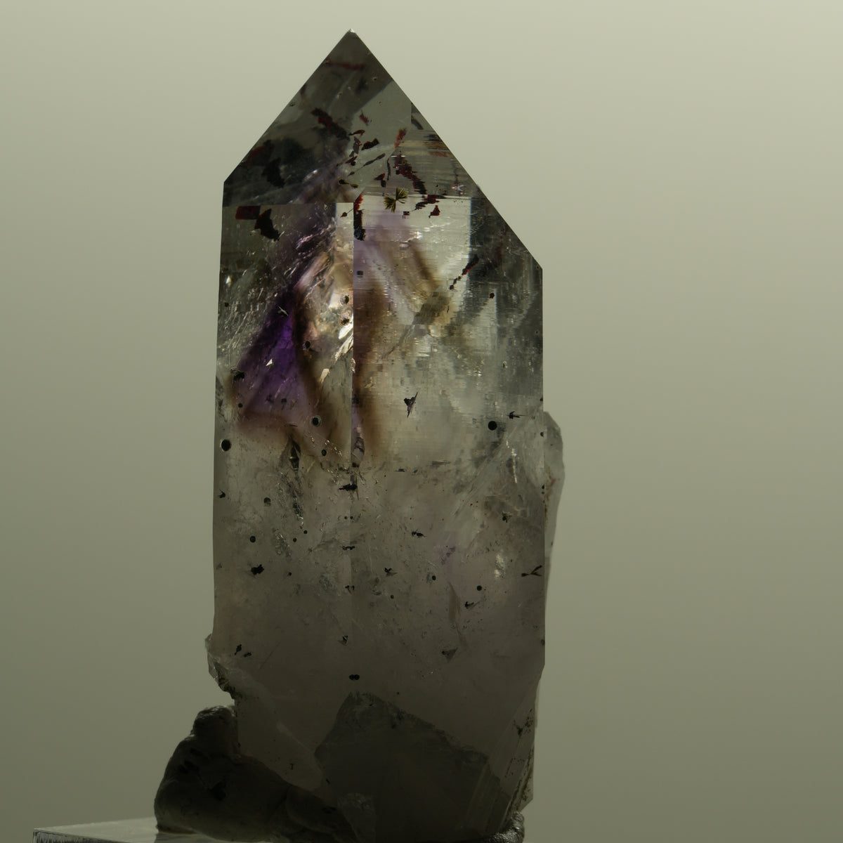 Harlekin Lemurian Phantom Amethyst mit Epidot Streep Mine, Namibia 54*26*20mm #15144