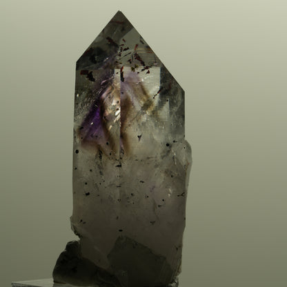 Harlekin Lemurian Phantom Amethyst mit Epidot Streep Mine, Namibia 54*26*20mm #15144