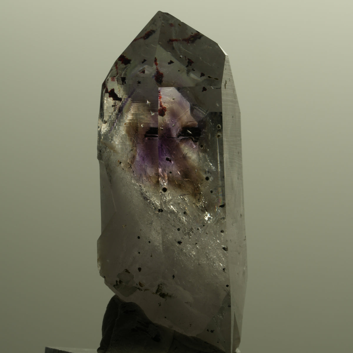 Harlekin Lemurian Phantom Amethyst mit Epidot Streep Mine, Namibia 54*26*20mm #15144