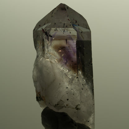 Harlekin Lemurian Phantom Amethyst mit Epidot Streep Mine, Namibia 54*26*20mm #15144