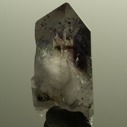 Harlekin Lemurian Phantom Amethyst mit Epidot Streep Mine, Namibia 54*26*20mm #15144