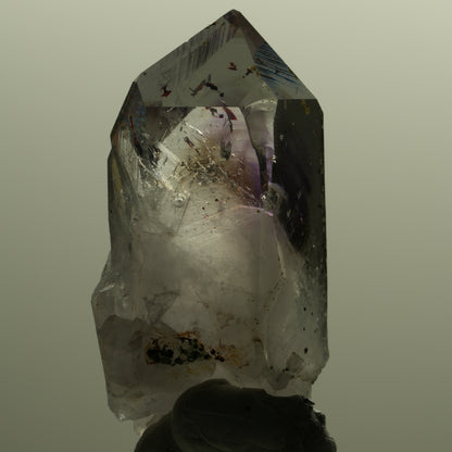 Harlekin Lemurian Phantom Amethyst mit Epidot Streep Mine, Namibia 54*26*20mm #15144