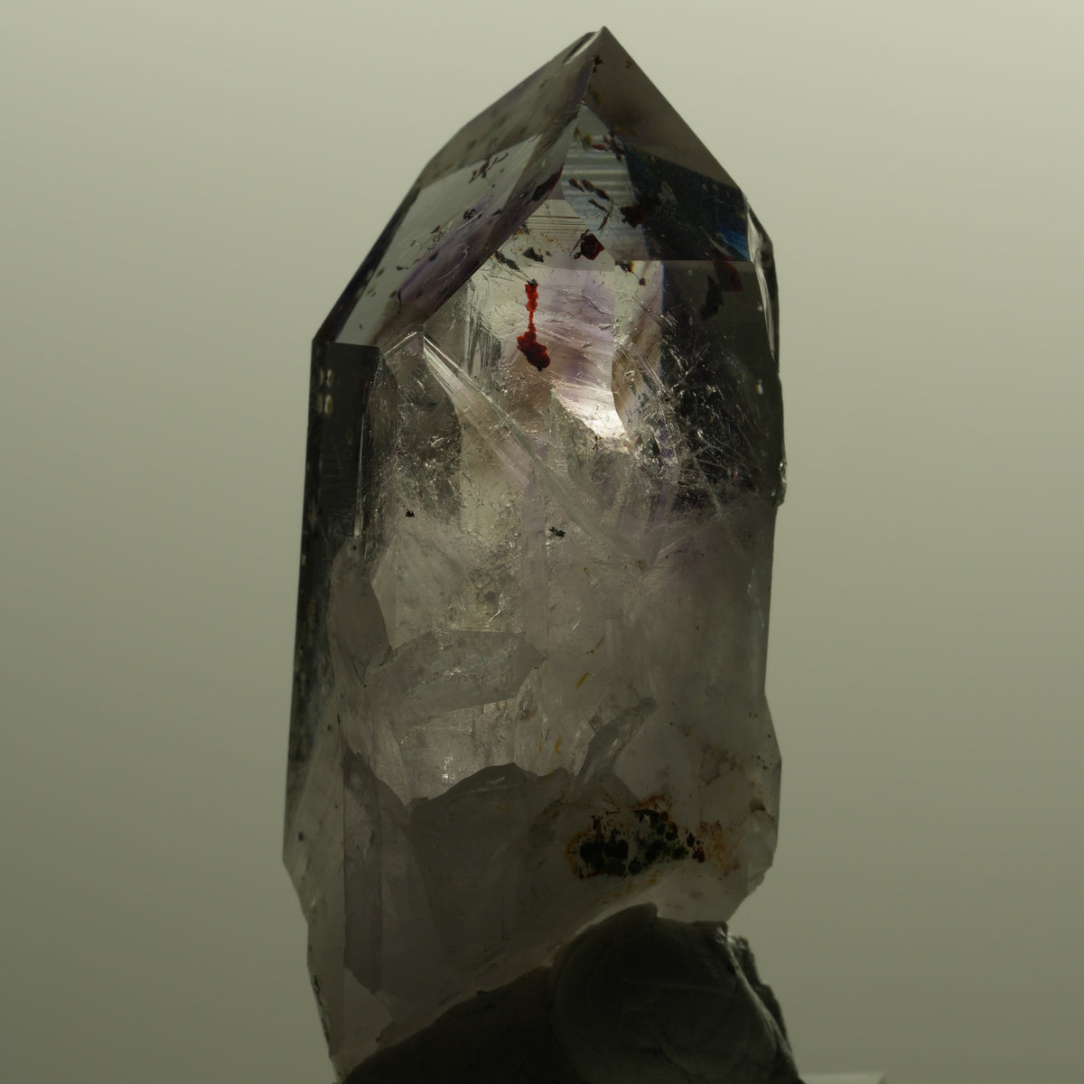 Harlekin Lemurian Phantom Amethyst mit Epidot Streep Mine, Namibia 54*26*20mm #15144