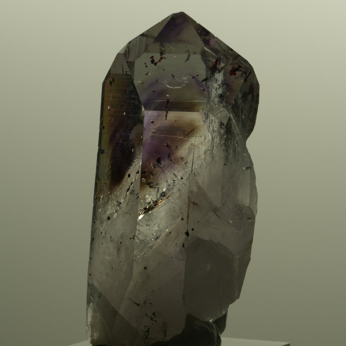 Harlekin Lemurian Phantom Amethyst mit Epidot Streep Mine, Namibia 54*26*20mm #15144