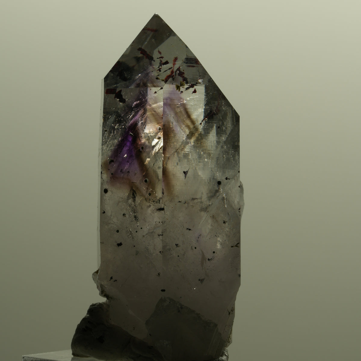 Harlekin Lemurian Phantom Amethyst mit Epidot Streep Mine, Namibia 54*26*20mm #15144