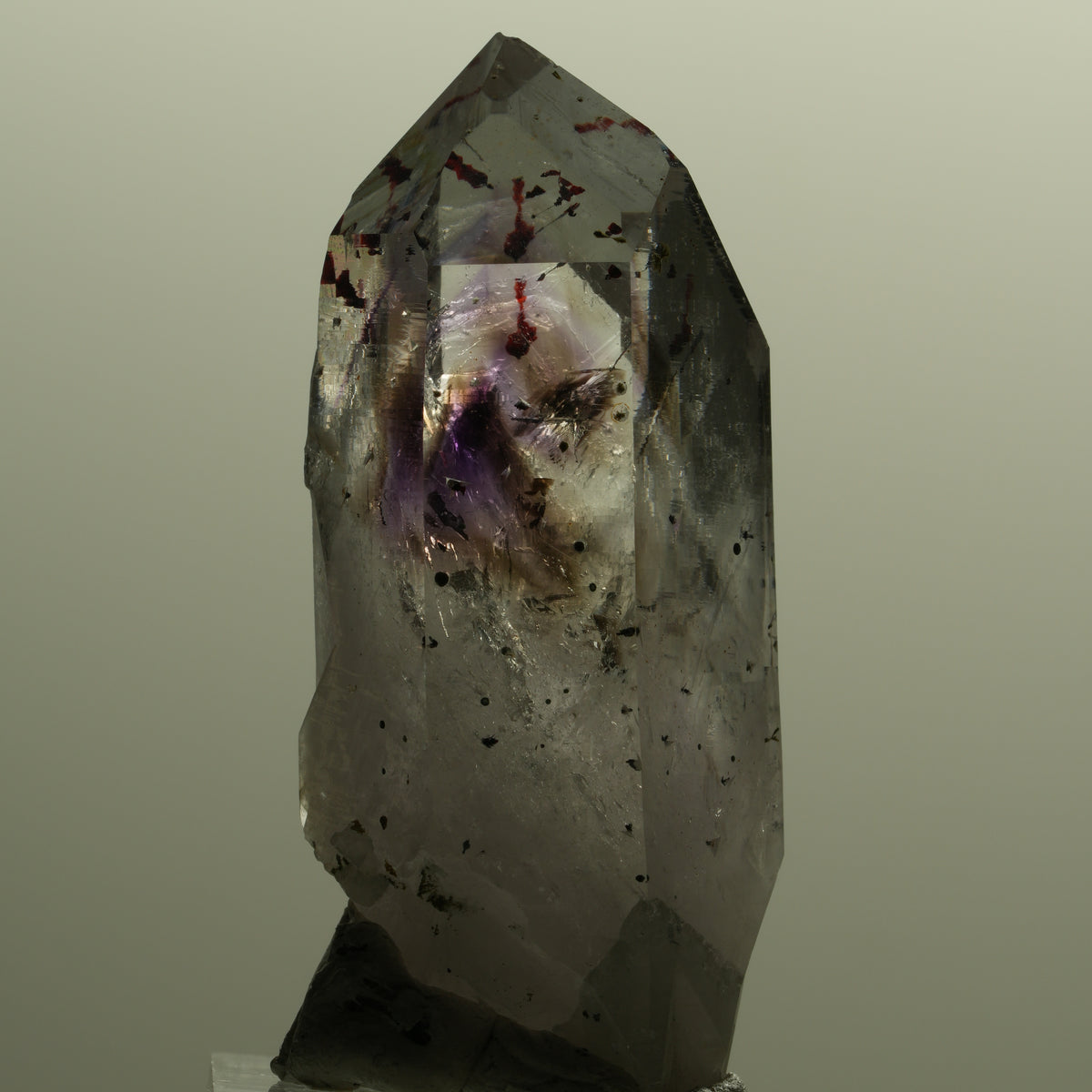 Harlekin Lemurian Phantom Amethyst mit Epidot Streep Mine, Namibia 54*26*20mm #15144