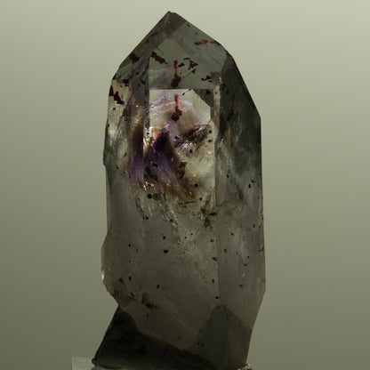 Harlekin Lemurian Phantom Amethyst mit Epidot Streep Mine, Namibia 54*26*20mm #15144