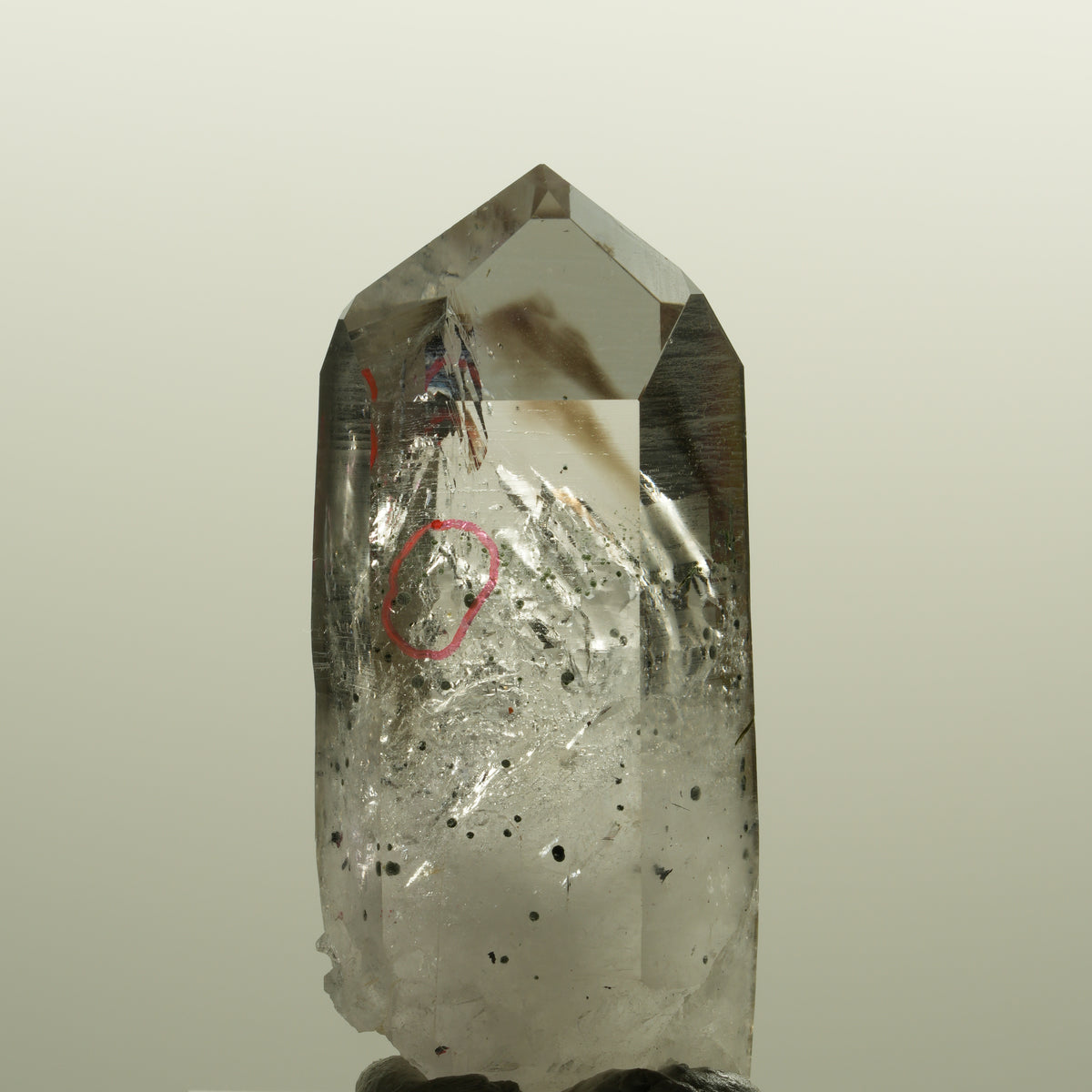 Enhydro Harlekin Lemurian Phantom Amethyst, Epidot 2x Blase Streep Mine Namibia 49*22*19mm #15146