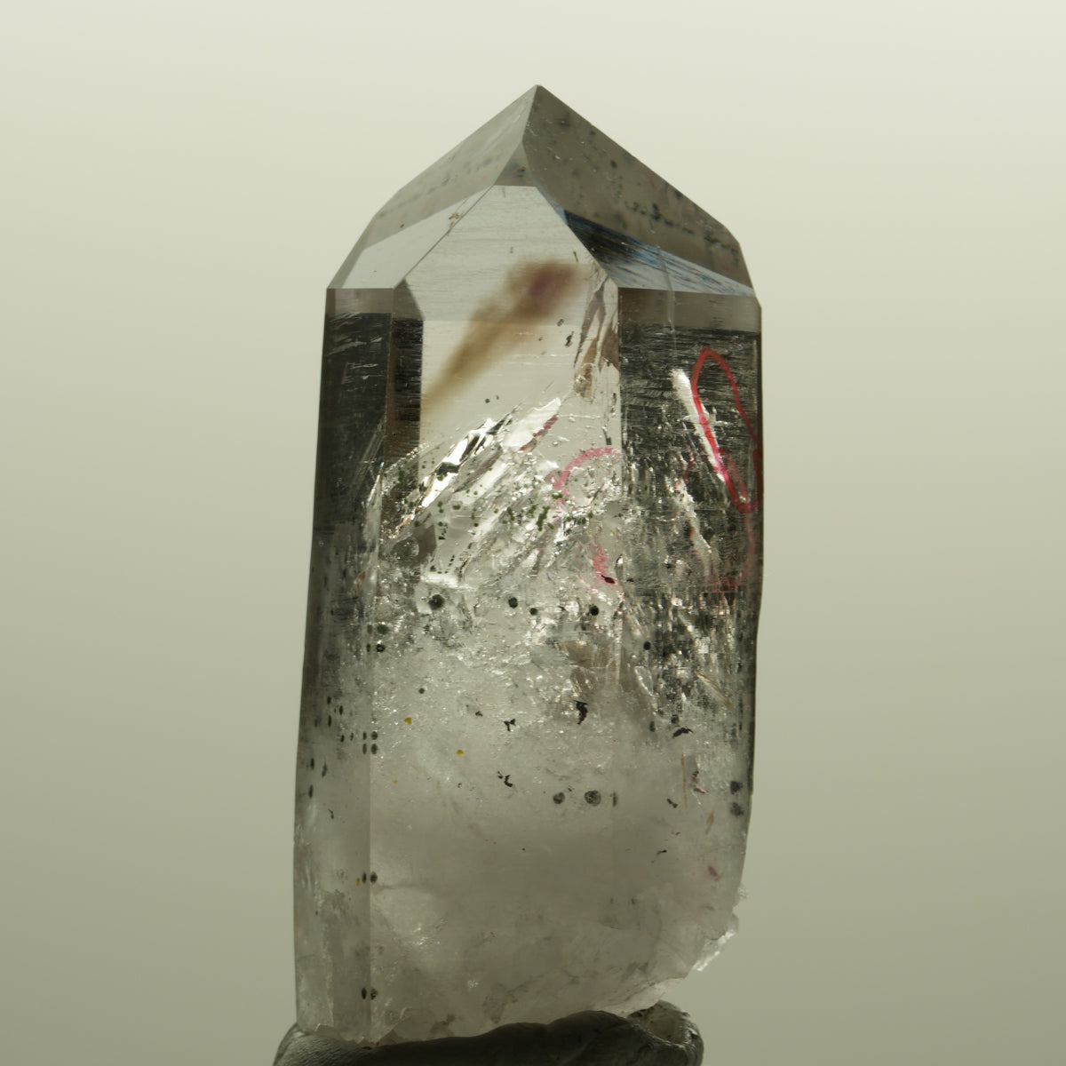 Enhydro Harlekin Lemurian Phantom Amethyst, Epidot 2x Blase Streep Mine Namibia 49*22*19mm #15146