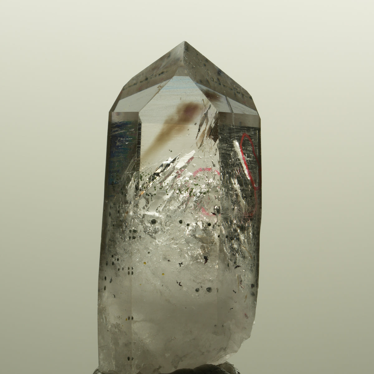 Enhydro Harlekin Lemurian Phantom Amethyst, Epidot 2x Blase Streep Mine Namibia 49*22*19mm #15146