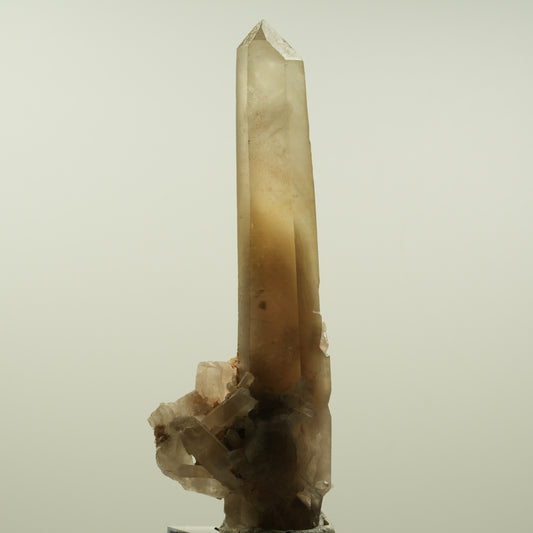 Seltene Phantom Skelett Rauchquarz Spitze Erongo, Namibia 102*36*23mm #15150
