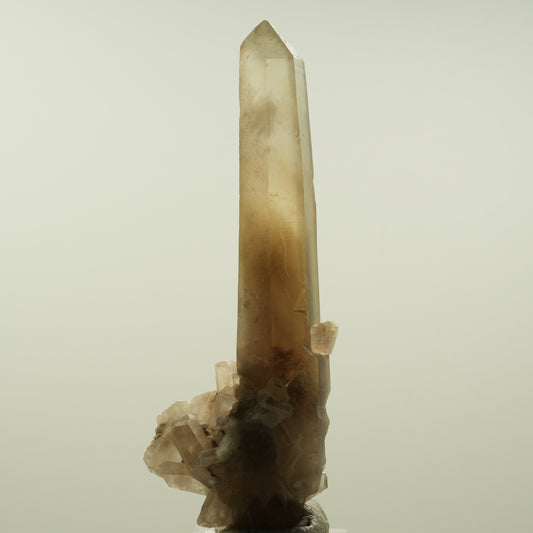 Seltene Phantom Skelett Rauchquarz Spitze Erongo, Namibia 102*36*23mm #15150