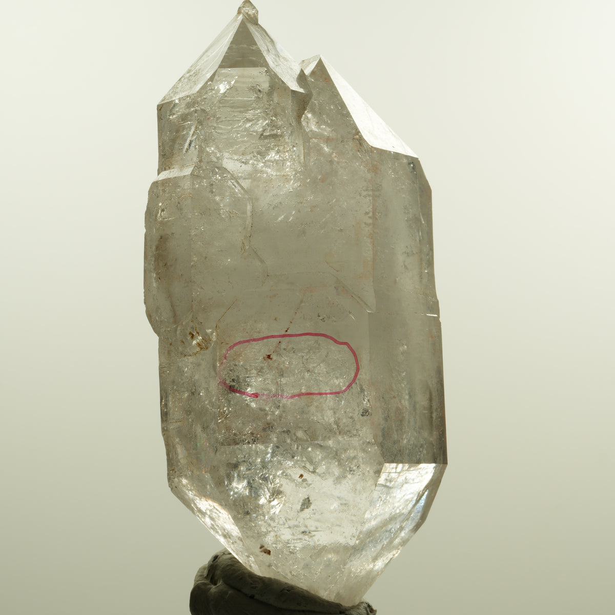 Enhydro Phantom Rauchquarz Skelett Doppelender, 2x Blase Goboboseb, Namibia 102*45*48mm #15155