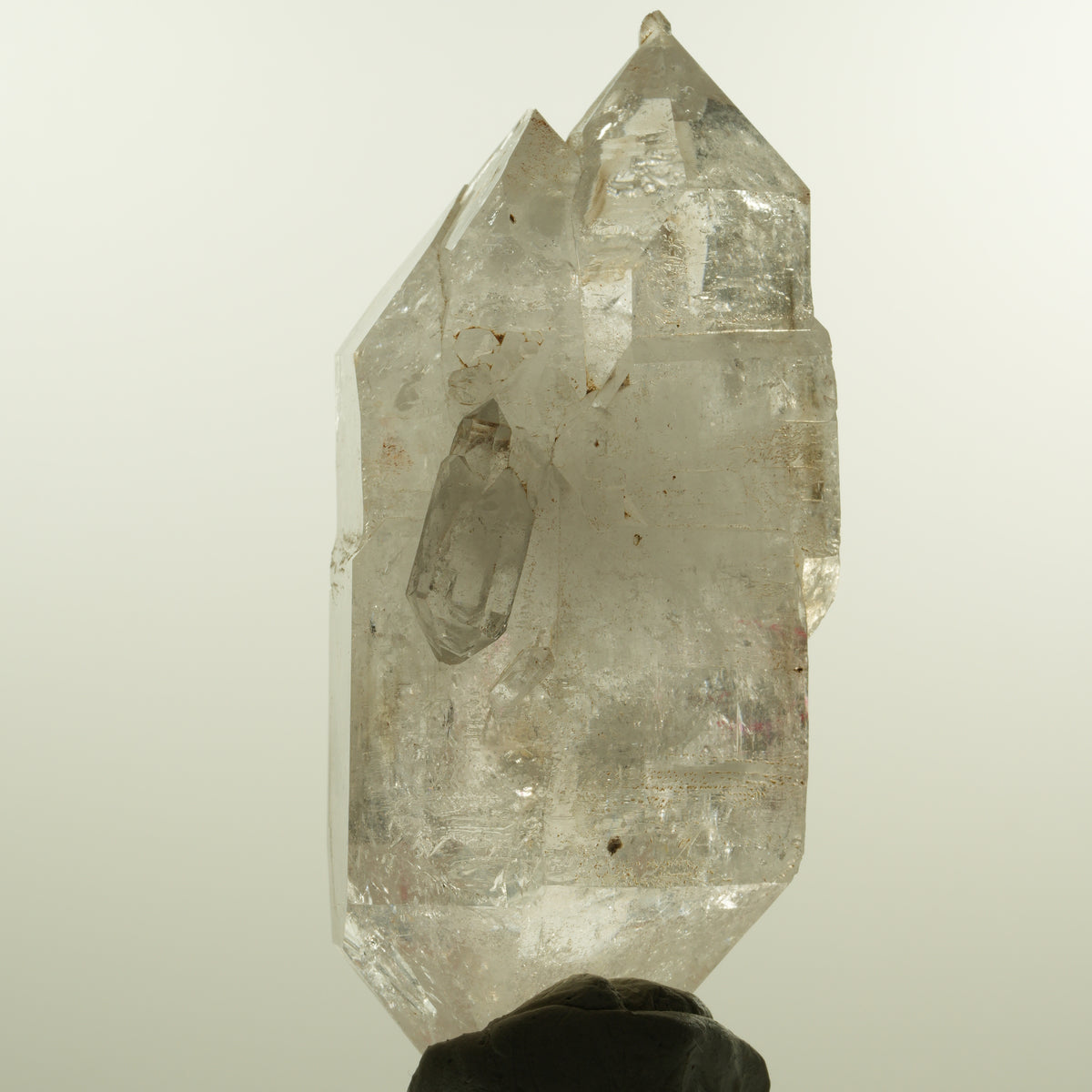 Enhydro Phantom Rauchquarz Skelett Doppelender, 2x Blase Goboboseb, Namibia 102*45*48mm #15155