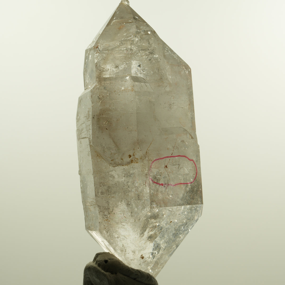 Enhydro Phantom Rauchquarz Skelett Doppelender, 2x Blase Goboboseb, Namibia 102*45*48mm #15155